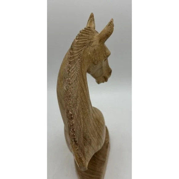 Hand Carved Wood Horse Head Statue Figure 12” Wooden Vintage - Picture 15 of 16